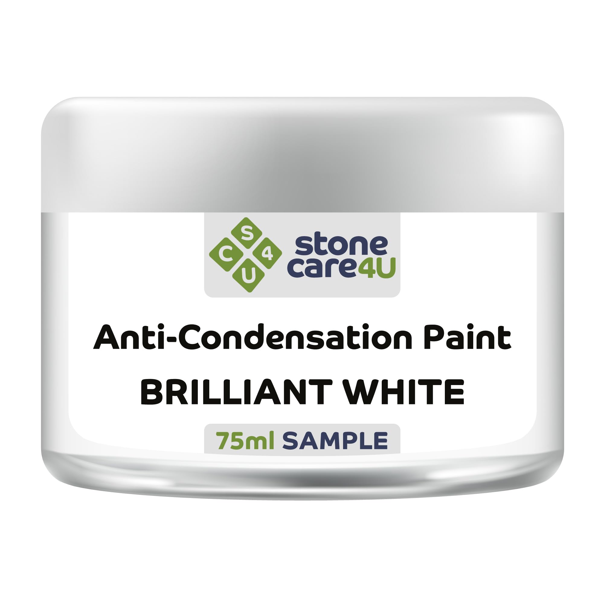 Stonecare4u Brilliant White Anti-Condensation Paint - 75Ml - Internal Paint For Wall, Ceiling, Bathroom, Kitchen, Bedroom & Lounge - Reduces Condensation & Protects Against Mould, Mildew & Damp