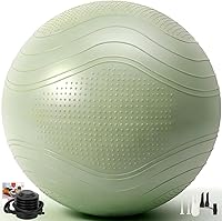Vista 9 de Gruper Yoga Ball, Multiple Sizes Non Slip Exercise Ball for Workout, Birthing, Balance, Stability, Pregnancy, 2200LB Capacity, Anti Burst Chair for