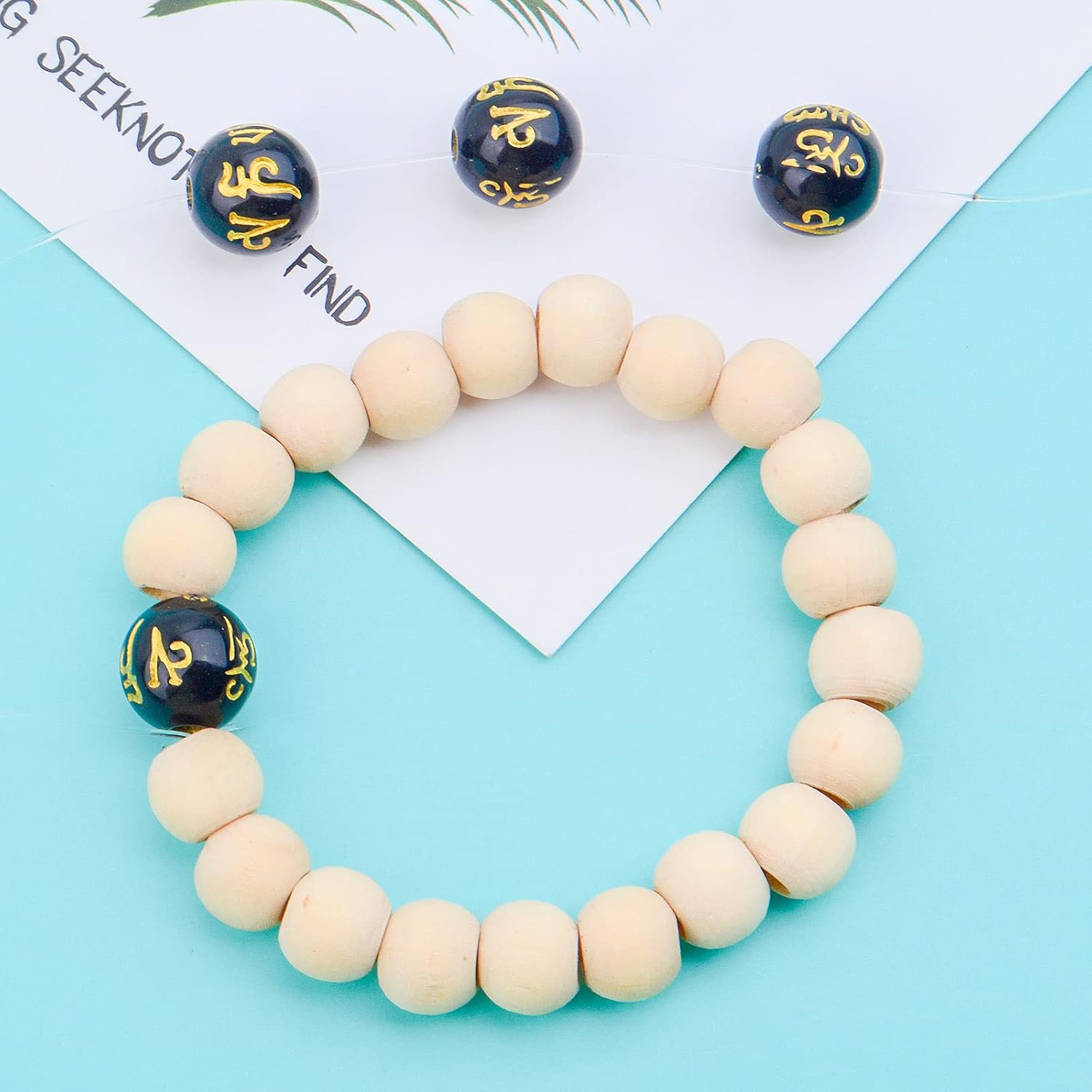 Jdesun 100 Pieces 9 mm Pixiu Spacer Ball Beads Feng Shui Beads Resin Round Loose Charm Beads Lucky Wealth Amulet for DIY Fortune Bracelet Handmade Jewelry Making(Black) - Image 7