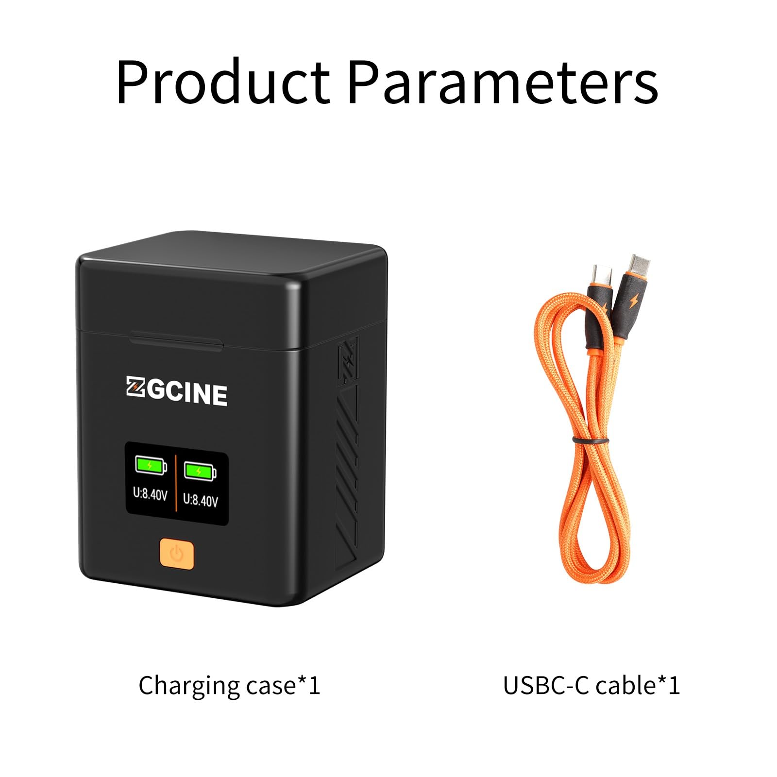 ZGCINE PS-FZ100 Dual USB-C Charger Case Box with PD Fast Charging for Sony NP-FZ100 Battery, Compatible with Sony ZV-E1, FX3, A7 IV, A7S III, A9 II, A6600 & More Cameras, Not Built-in Battery