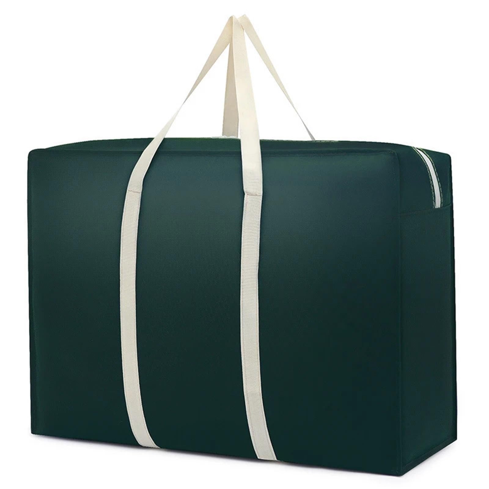 Waterproof moving bag Large Capacity Clothes Storage Bag Portable Travel Waterproof Moving Luggage Closet Under-Bed Packing(Green,S-50X25X30CM)