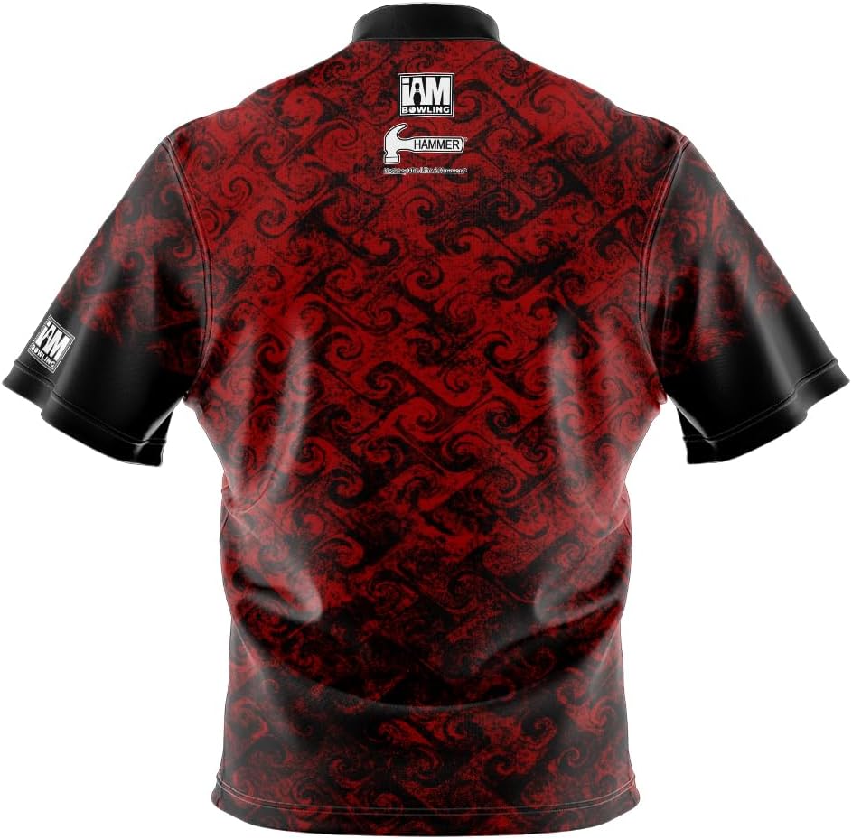 Logo Infusion I AM Bowling Jersey Short Sleeve Sash Collar 2142-HM Made in USA Hammer