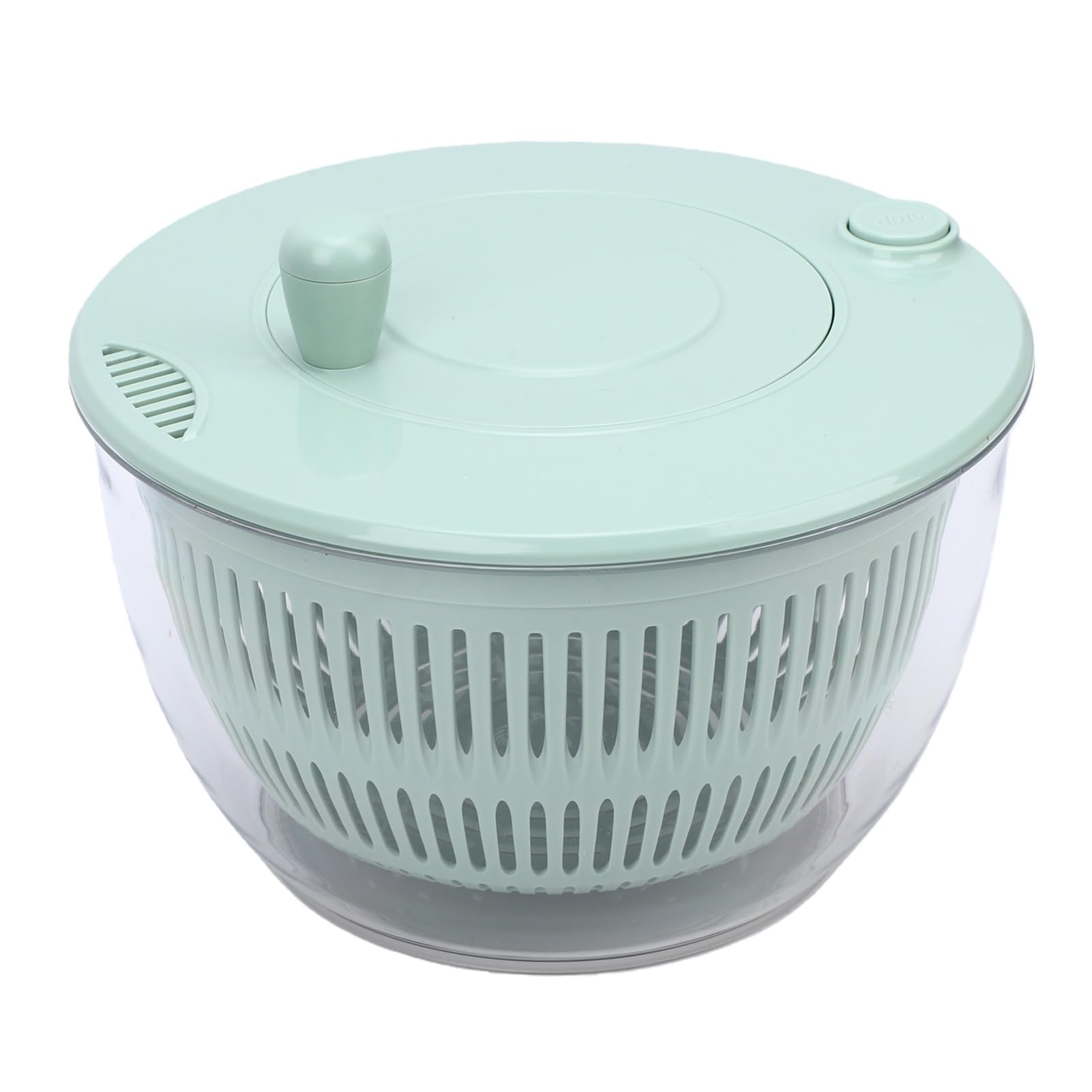 Aramox Ensalada, Secador de Verduras de Acero Inoxidable ABS PP de 5,3 Cuartos de Galón con 5 Cuchillas, Tazón para Triturar en Seco, Secador Manual para Preparación de Ensaladas, Uso en la Cocina