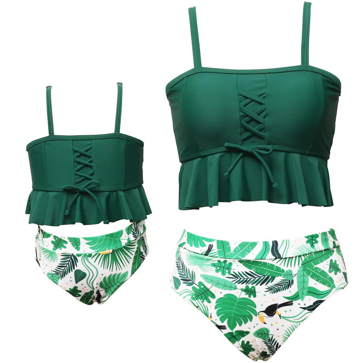 Maillot de bain bandeau filles JerrisApparel ensemble stretch anti-glisse