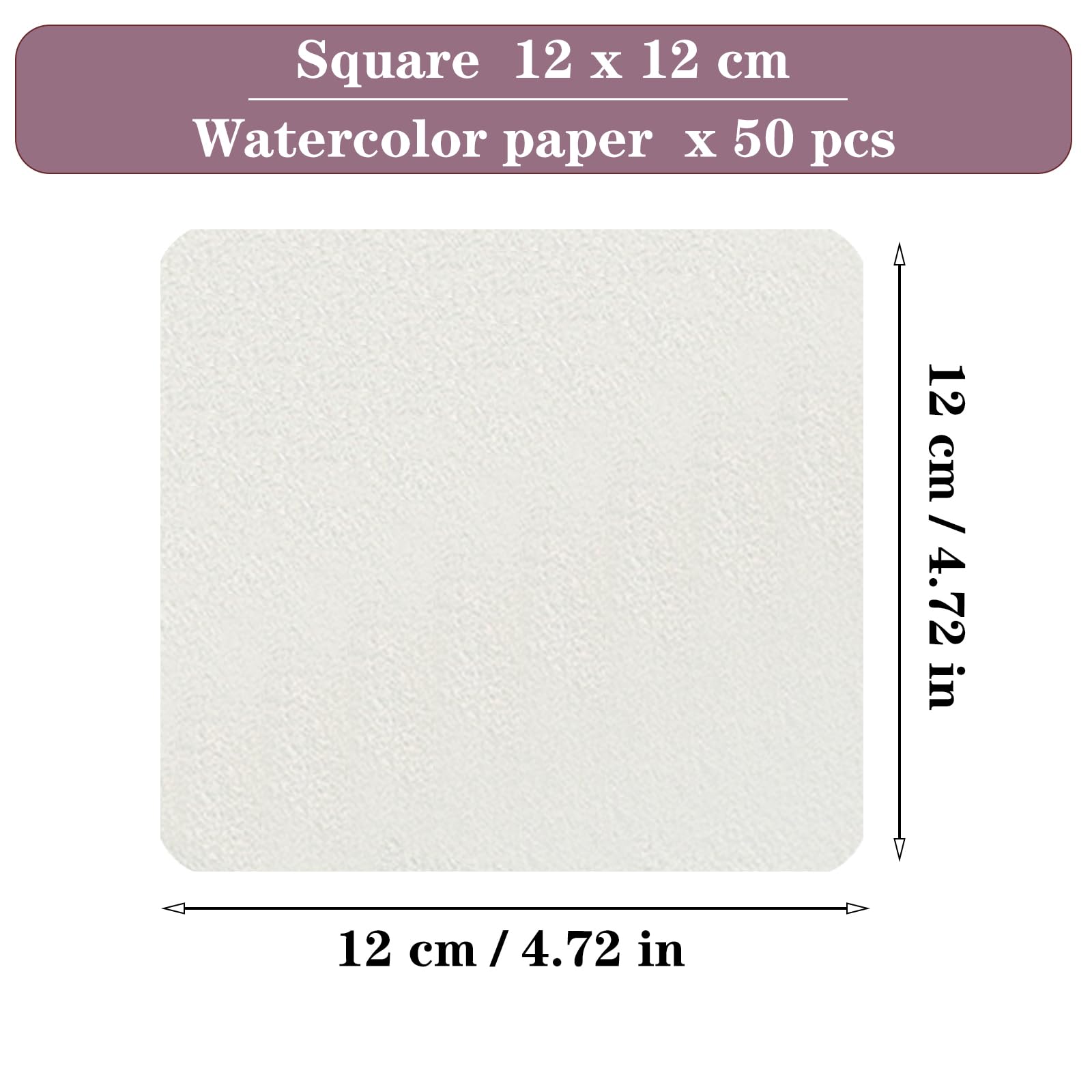 50 Sheets Watercolor Paper Square, 300g Cotton Watercolor Paper Suitable for Artists Adults,Students Painting Acrylic,Crayon - Image 2
