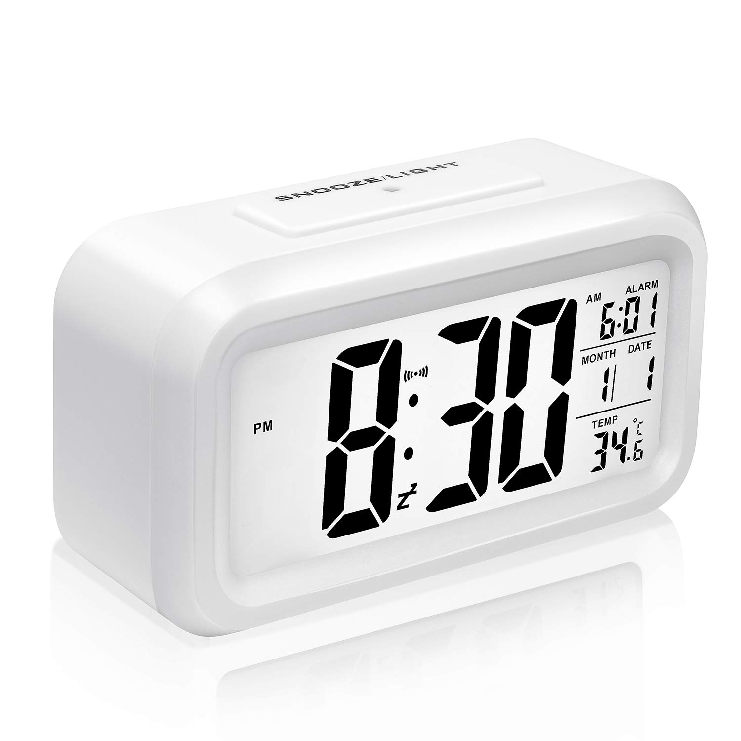 Plumeet Easy to Set, Large Digital LCD Travel Alarm Clock with Snooze