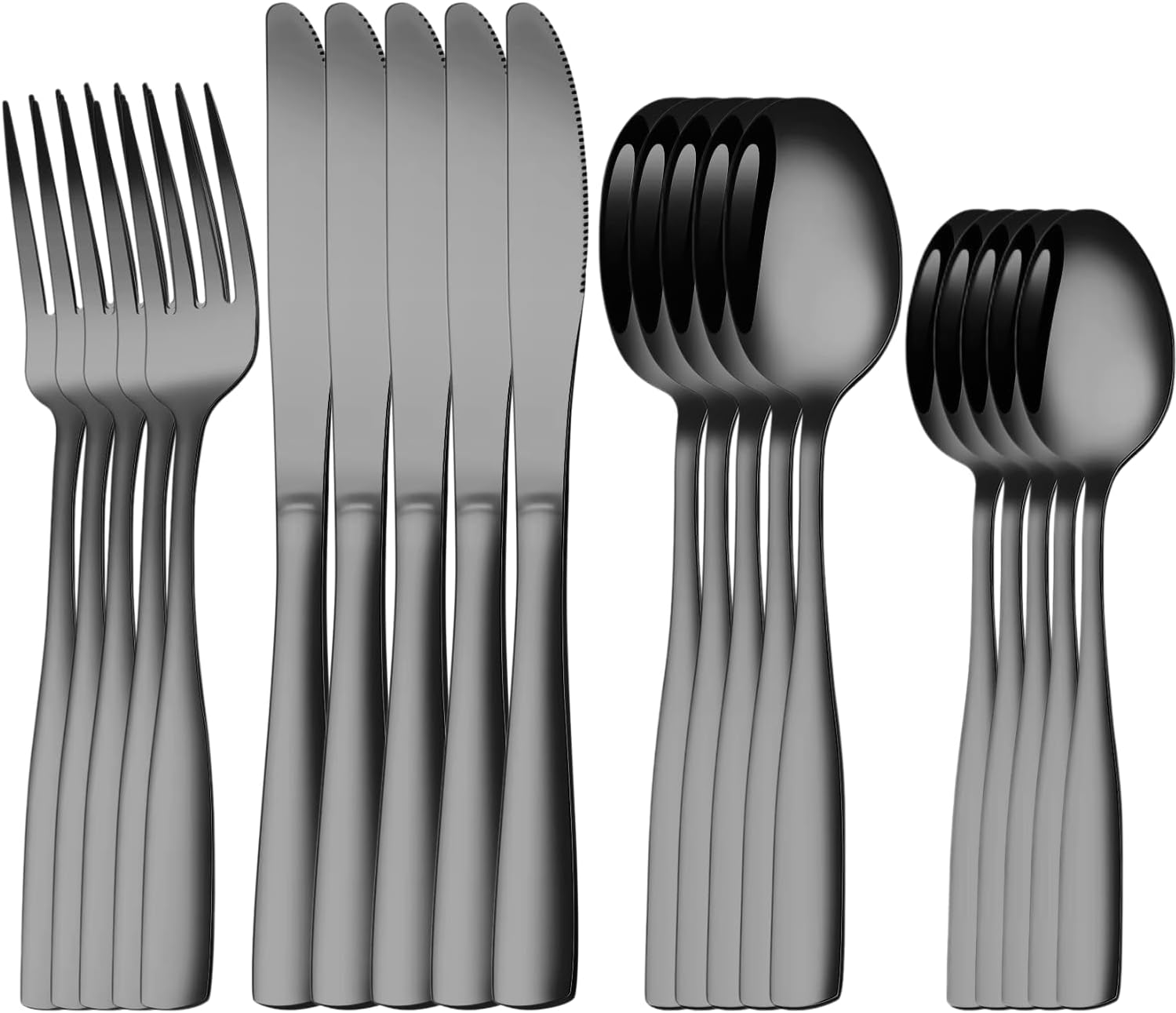 Silverware Set for 5, 20-Piece 18/10 Stainless Steel Flatware Set,Forged Cutlery Set Matte Finish for Home,Restaurant and Parties, Dishwasher Safe.