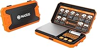 Vista 8 de MAXUS báscula digital de 500 g x 0,01 g con USB y alimentación por batería, báscula de bolsillo de precisión con peso de calibración de 50 g