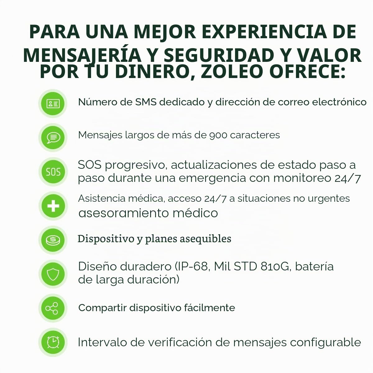 ZOLEO Comunicador por satélite bidireccional: Mensajes de Texto SMS globales y Correo electrónico, Alerta SOS de Emergencia, Registro y ubicación GPS, Accesorio para Smartphone Android iOS