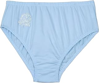 سروال داخلي مرتفع الخصر بأستك وتصميم مخيط جانبي مزين بأزهار للنساء من دهب - (عبوة من قطعة واحدة)