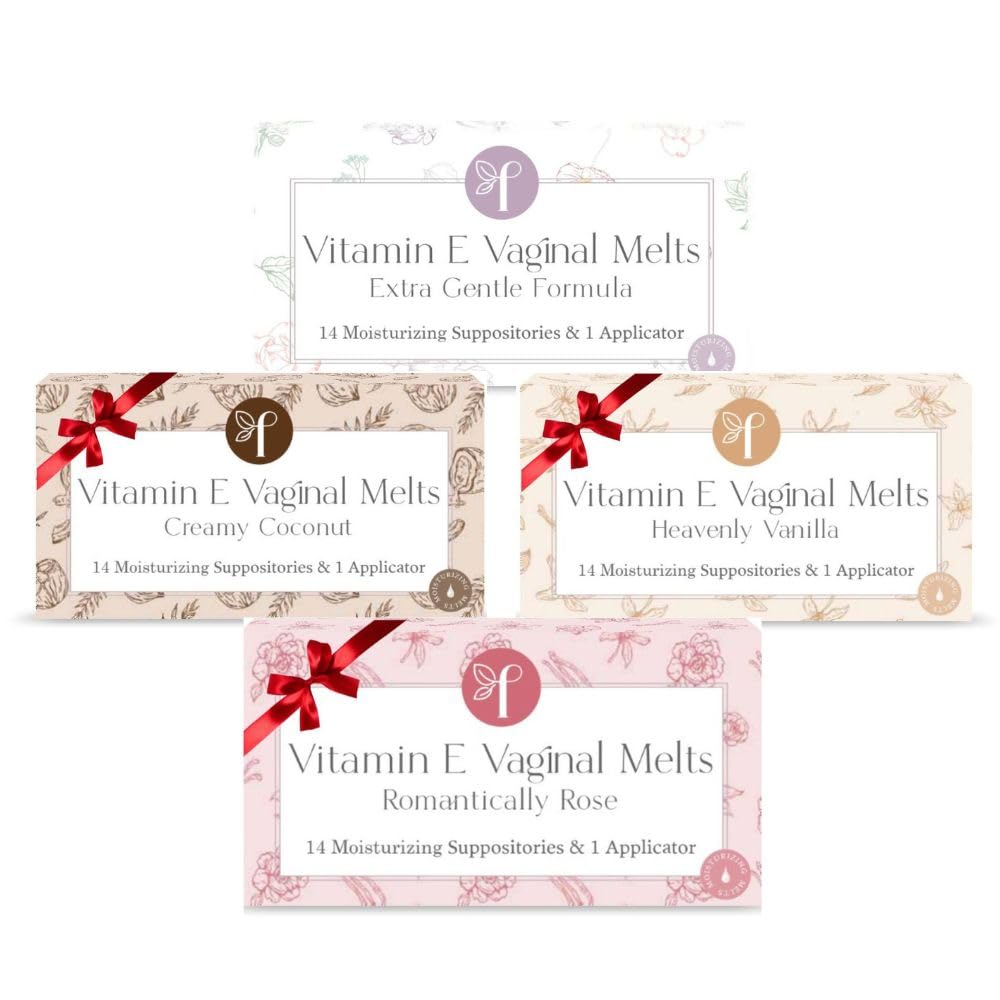Femallay Organic Vaginal Melts – Variety 4 Pack – 100% Natural Relief for Dryness, Odor & Daily Feminine Discomfort – 14 Count + Applicator