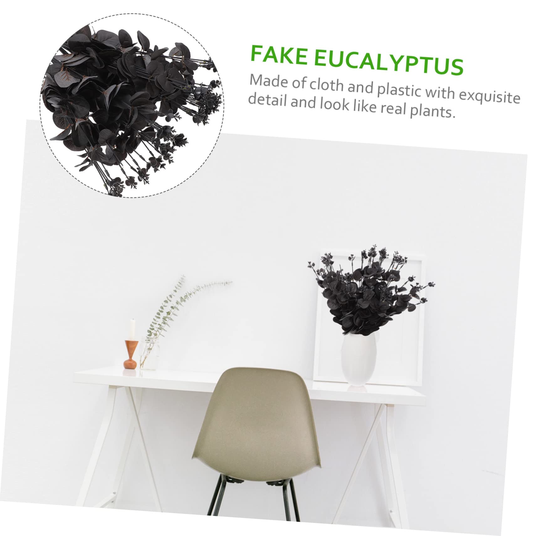 TOPBATHY 6pièces Tiges Eucalyptus Artificiel Branche Eucalyptus Décorative pour Maison Et Événements Fleurs Et Arrangements Végétaux