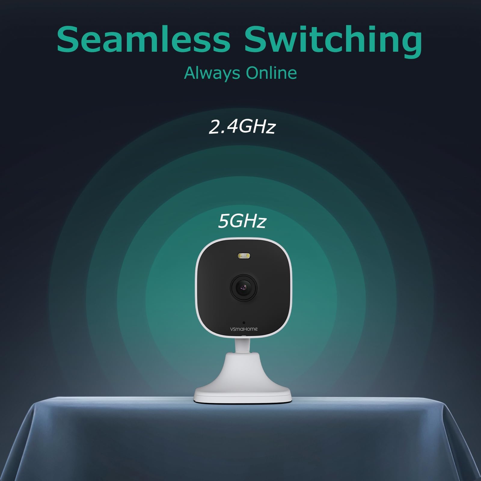 4MP Cameras for Home Security with Audio and Video, Outdoor Security Camera Indoor, 2.4g/5g Cameras for House/Pet/baby, Plug and Play, Work with Alexa, Support 128G Card Storage (Not Included), Wired
