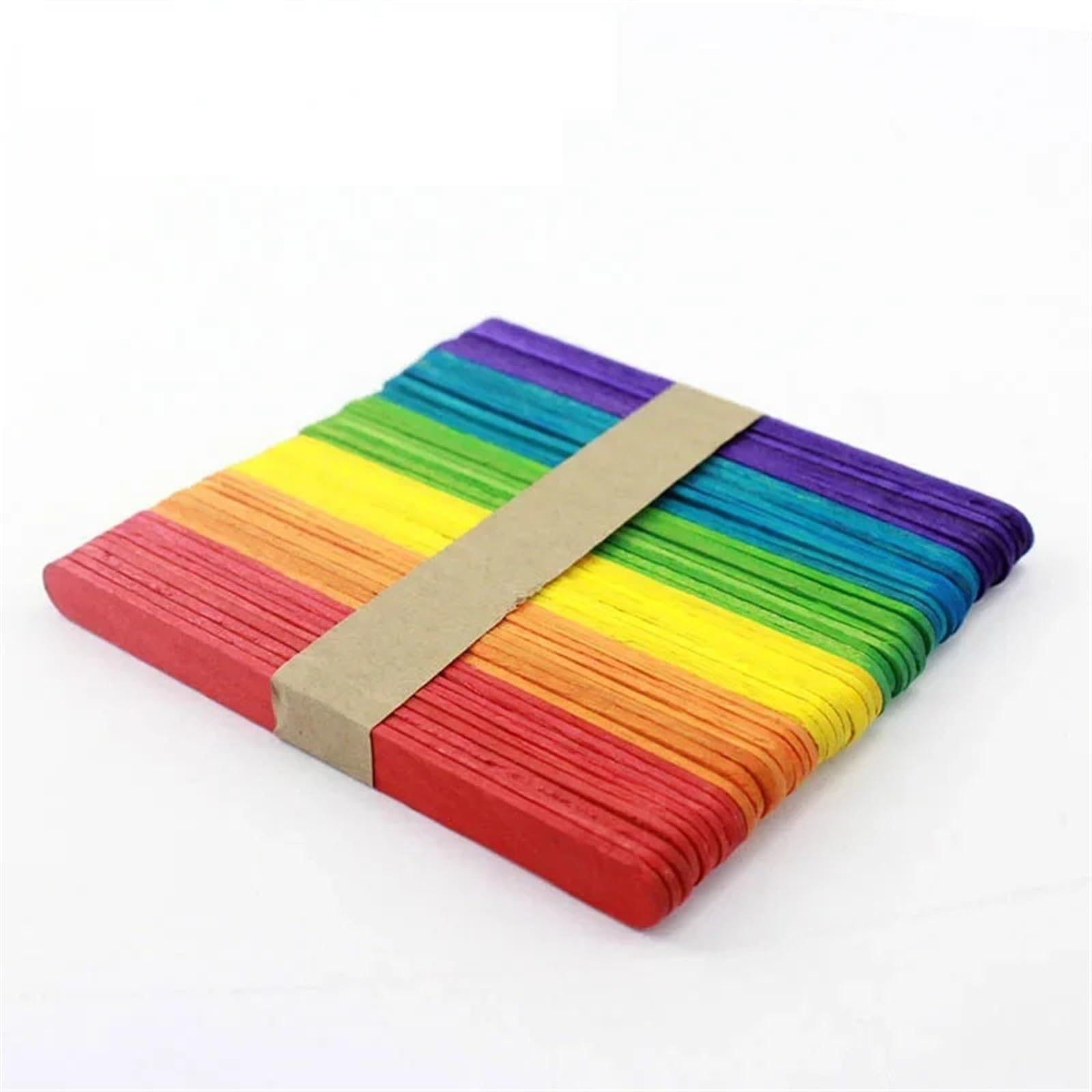 VHJdtE Handcrafted wooden sticks, 500Pcs Natural Wood Craft Sticks Popsicle Colored Wooden(Multi colored)