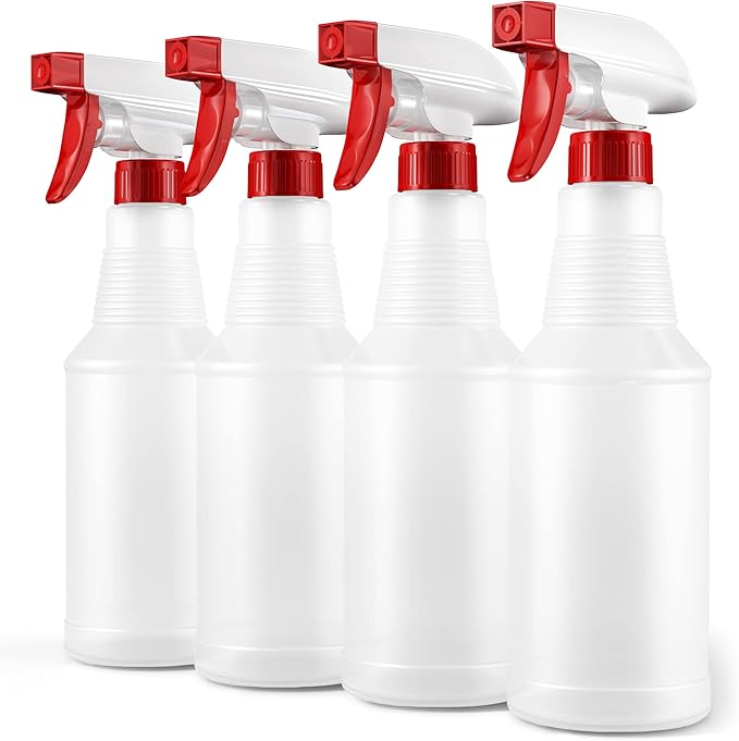 LiBa Spray Bottles (4 Pack,16 Oz), Refillable Empty Spray Bottles for