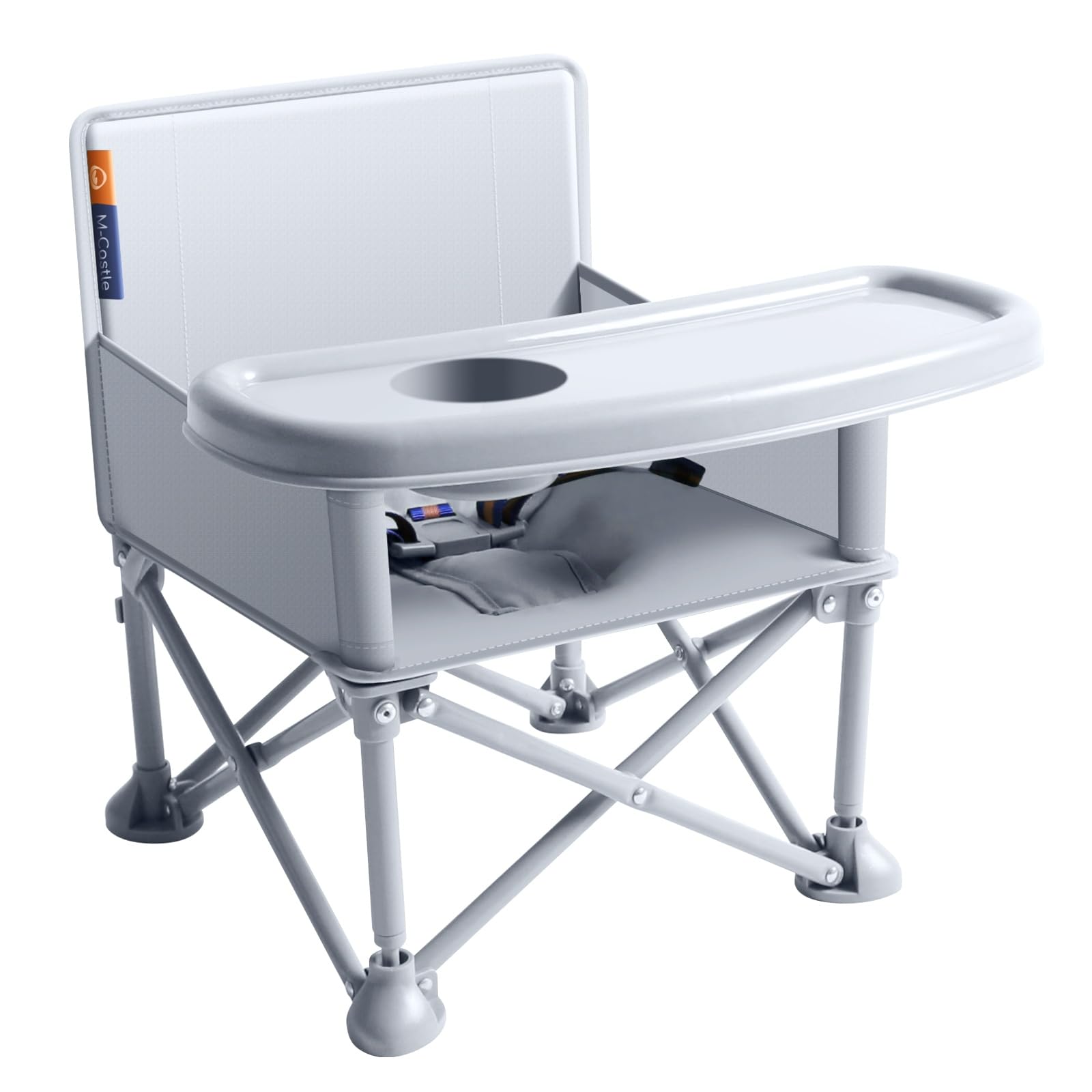 M-CASTLE Babystuhl Tragbarer Reisesitz mit Tablett|Klappbarer Kleinkindsitz Booster Dining Chair|Camping, Strand, Rasenl 6 Monate - 3 Jahre alt