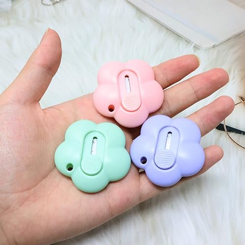 Miniatura 3 de Honbay 6 piezas creativas y lindas mini cuchillos de utilidad portátiles cuchillo de arte retráctil, cuchillo de sobre retráctil, abridor de cartón,