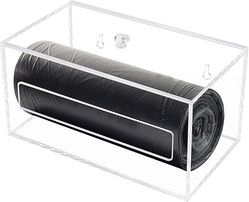 Miniatura 4 de Dispensador organizador de bolsas de basura, dispensador de soporte de bolsa de basura acrílica, dispensador de rollo de bolsas de basura para