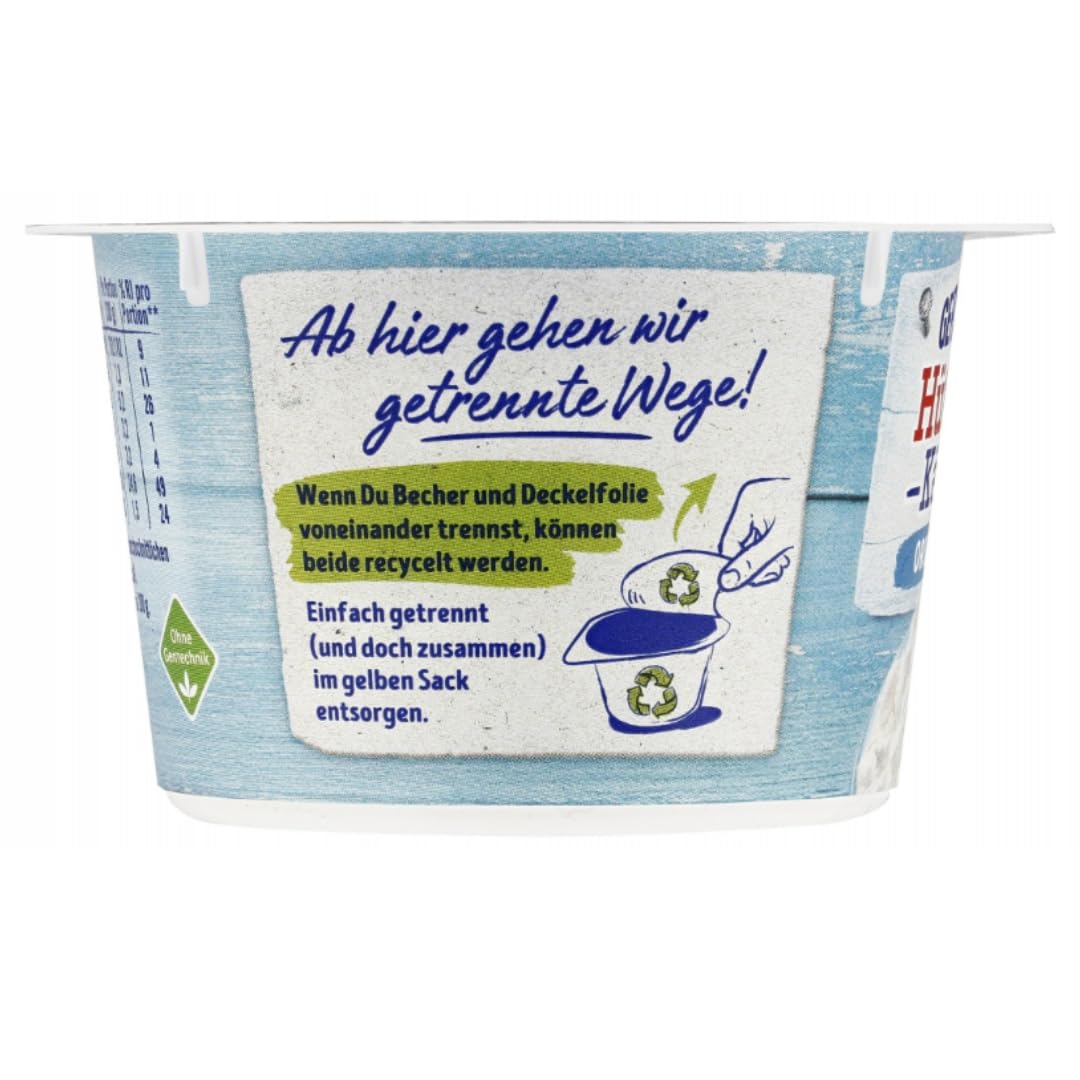 Gearvais Käse Hüttenkäse Original Käse Harzer Käse mit Kümmel 200 gramm, 4er