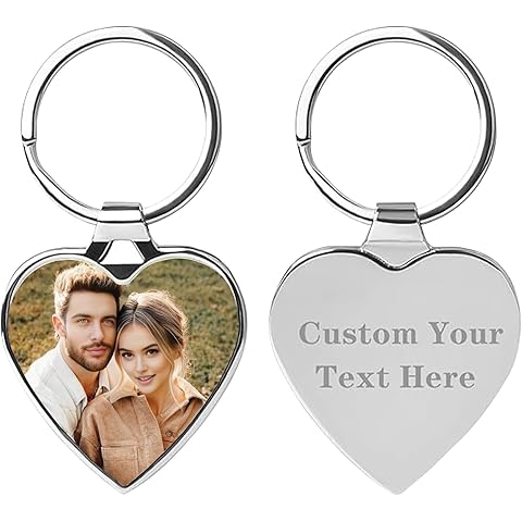 KBPTM Custom Keychain with Picture Personalized Engraving Photo Text Keychains Customized Key Chain for Men Boyfriend Lovers