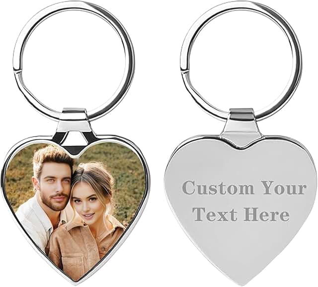 High-Quality Personalized Engraving Keychain - Photo & Text Customization for Him (Boyfriend/Lover)
