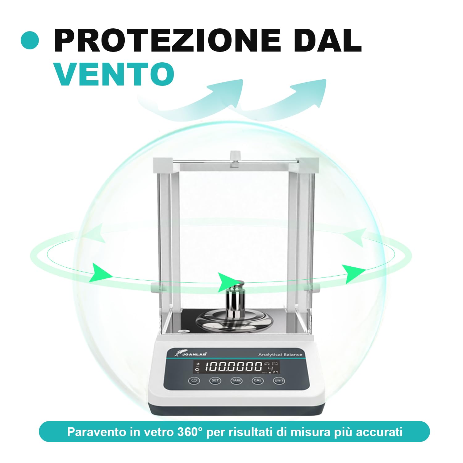 JOANLAB Bilancia Analitica 120g x 0.1mg, Bilancia da Laboratorio Professionale con Calibrazione Esterna, Precisione 0.0001g per Laboratorio, Gioielli(FA1204)