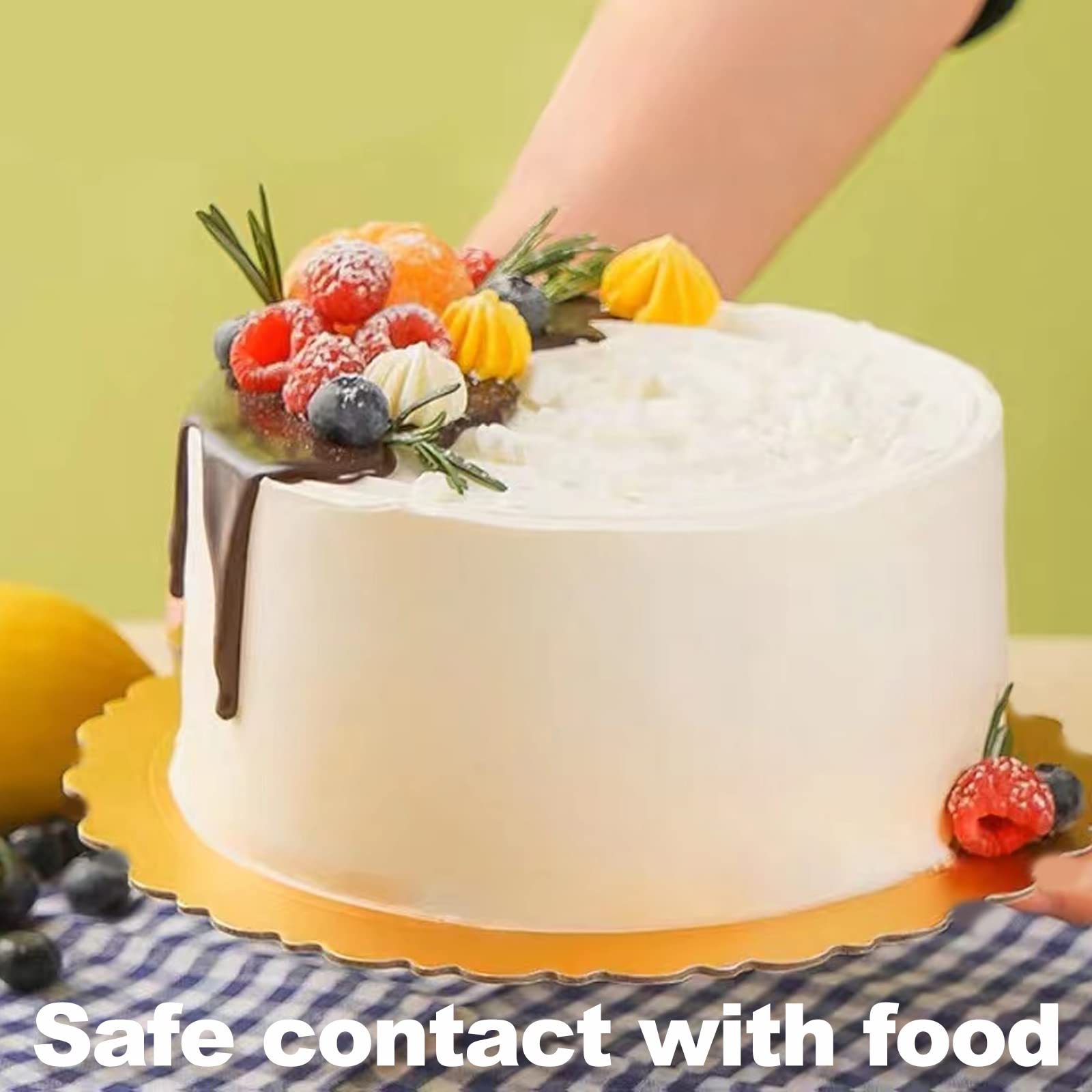 10 Sottotorta Rotondi In Cartone 8 Pollici | Base Portatorta Oro E Argento 2 Mm Per Dolci, Pasticcini E Pizze
