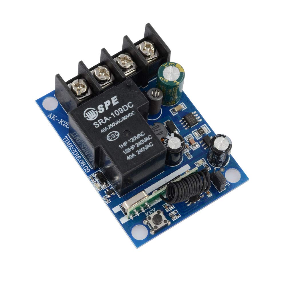 Sistema de control remoto por radio de 2 canales CC, 500 m, mando a distancia de alto alcance, 12 V, 24 V, transmisor y receptor de 2 botones, para bomba de luz, 433 MHz, relé, interruptor