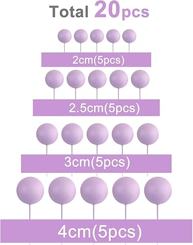 Miniatura 10 de ASTARON 20 piezas de decoración de pastel de bola, mini globos, bolas doradas, palillos para tartas, bolas para decoración de tartas, bolas para