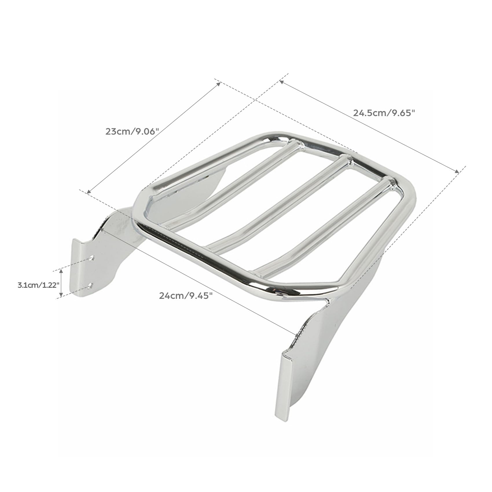 Portaequipajes Trasero Moto Cromo para Harley Softail Fat Boy '07-'17 Softail Custom '07-'10 Night Train '06-'09