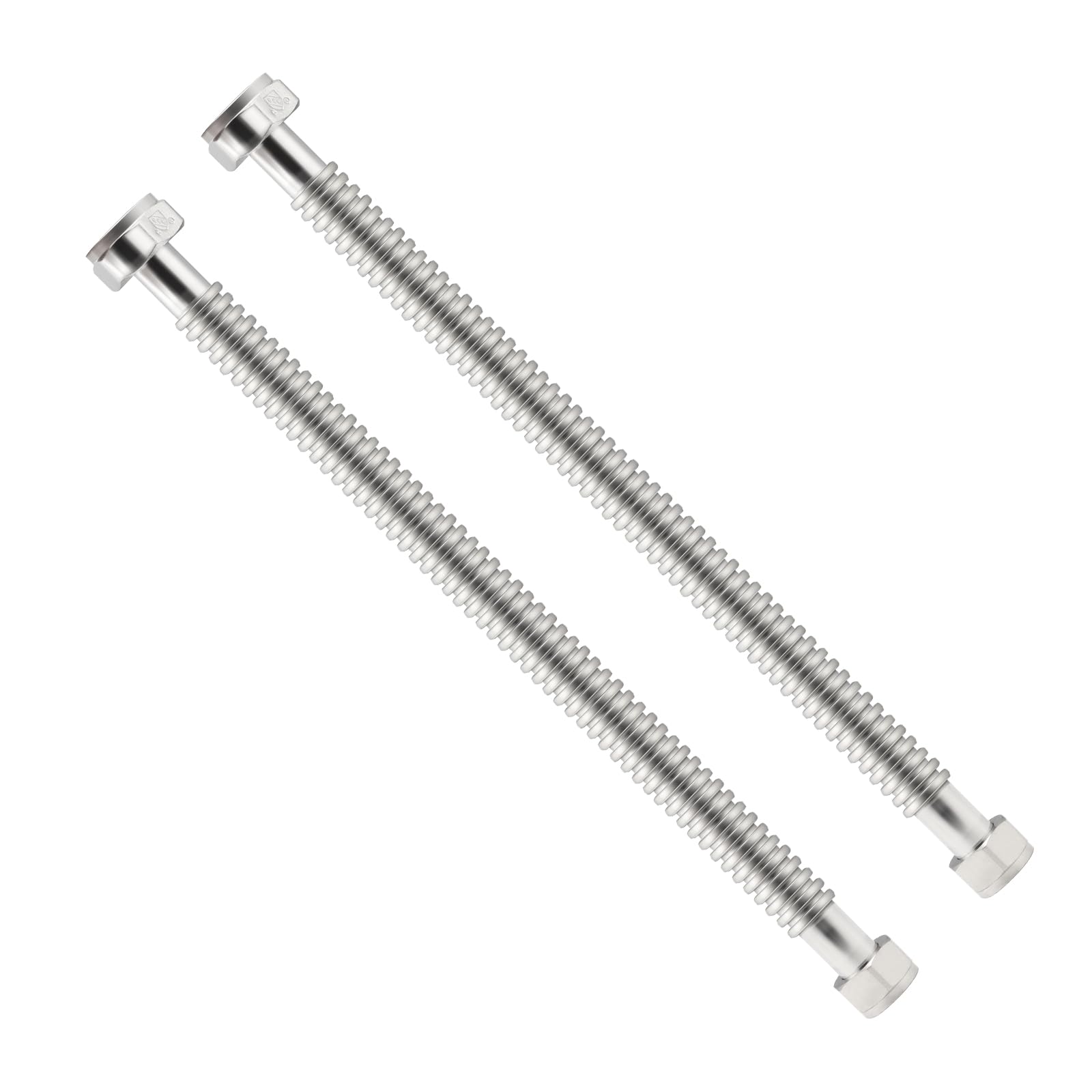 Conector de calentador de agua corrugado de acero inoxidable de 18 pulgadas flexible para tuberías de agua de hierro hembra, 3/4 pulgadas FIP x 1 pulgada FIP, 18 pulgadas de longitud (2