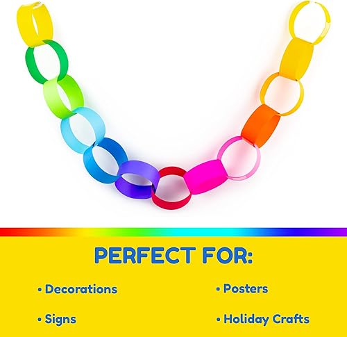 Vista 9 de Mighty Bright - Tiras de cadena de papel, 1 x 8 pulgadas, 180 unidades, varios