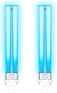 9W G23 PLS UVC Ersatzlampe, Induktives Vorschaltgerät, für Teichklärer, UVC-Filter, gegen Bakterien und Algen in Aquarium und Teich (2 Stück)