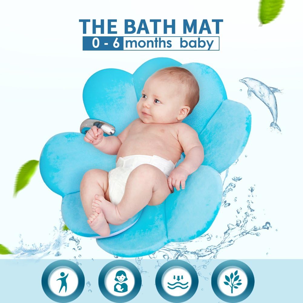Petal Bath Mat, 34.2 Inches Sink Flower Bath Mat, Protective and Comfortable Newborn Bath Cushion