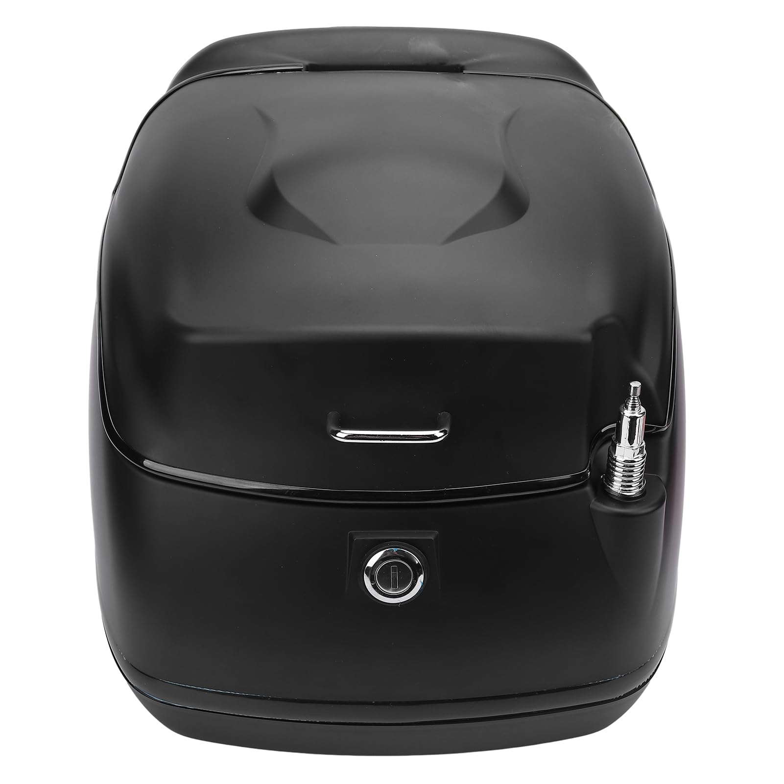 Top Case Moto 38L - Coffre de Rangement Style Rétro pour Vélo et Scooter Électriques - Résistant à l'Eau, ABS Haute Résistance, Noir avec Serrure à Clé (Noire)