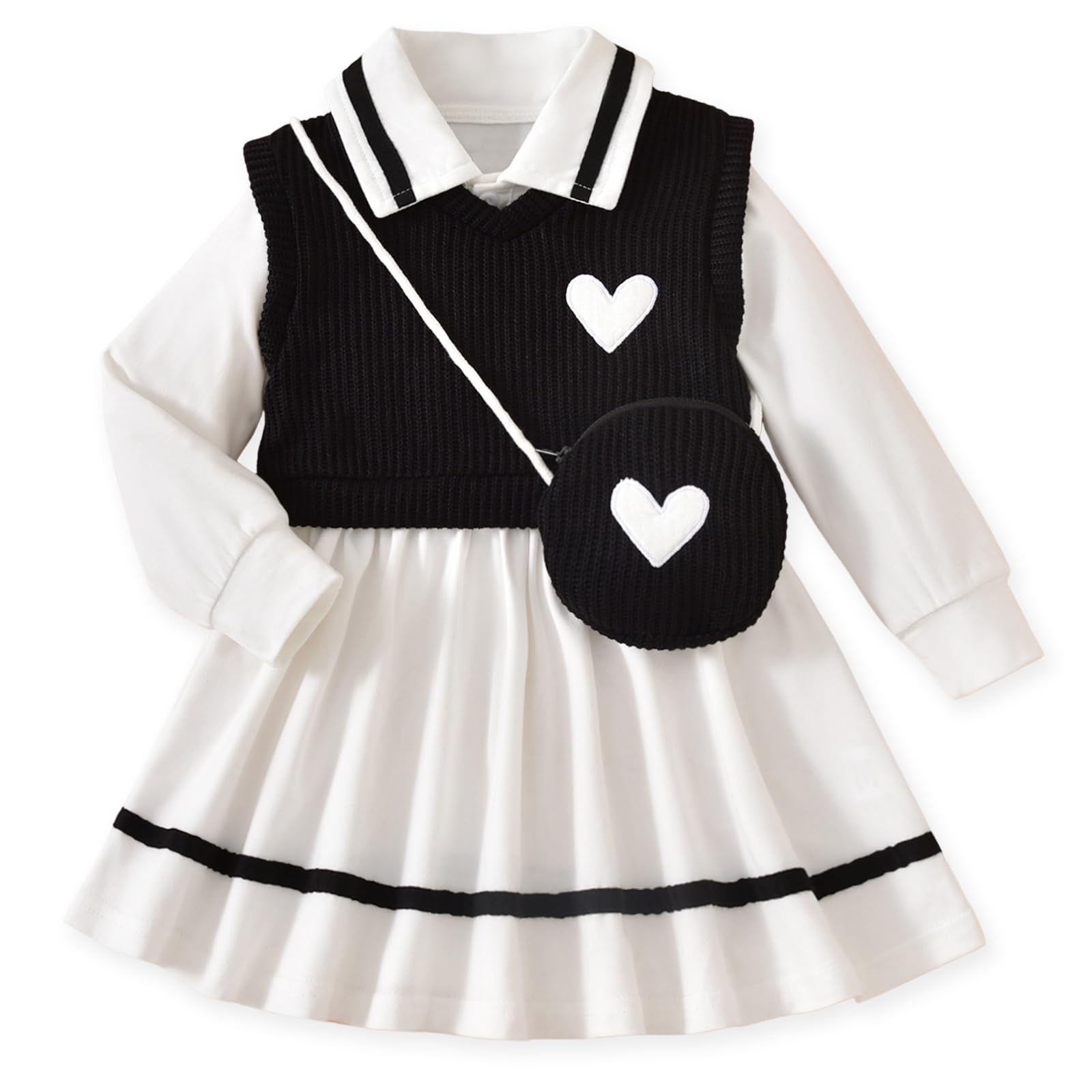 HINTINA Toddler Girl Uniform Dress Picture Day Outfits for School 18M-7Y