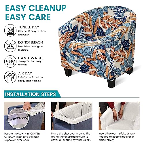Jinayana 2 Piece Tub Chair Covers, High Stretch Bucket Slipcover - Image 3