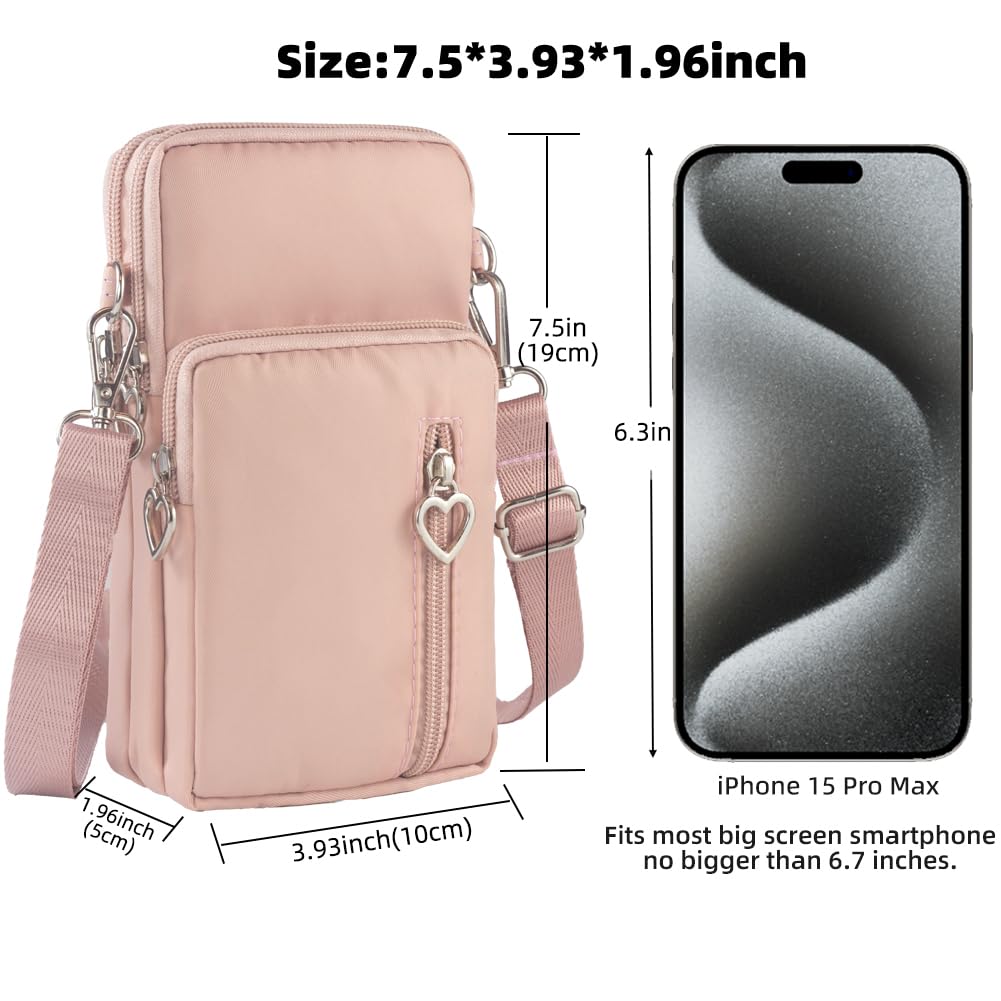 JANKS Piccole Borse Crossbody Per le Donne Mini Borse Del Telefono Cellulare con Crossbody Strap Phone Portafoglio Borsa a Tracolla Nylon Arm Bag