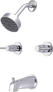 Central Brass 8997-M1 Brass Single Function Standard Showerhead Two Handle Tub & Shower Set in Chrome