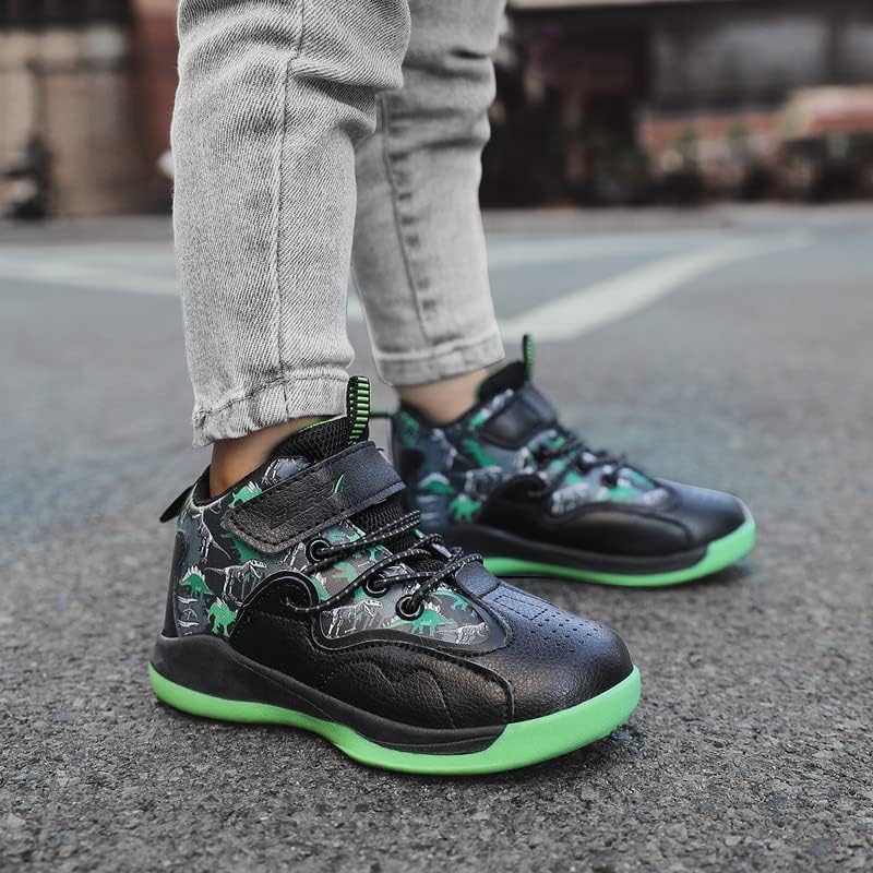 GEERX Dino Kids Boys Basketball Shoes Non Slip High Top Ankle Protection Sport Athletic Boy Sneakers - Image 2