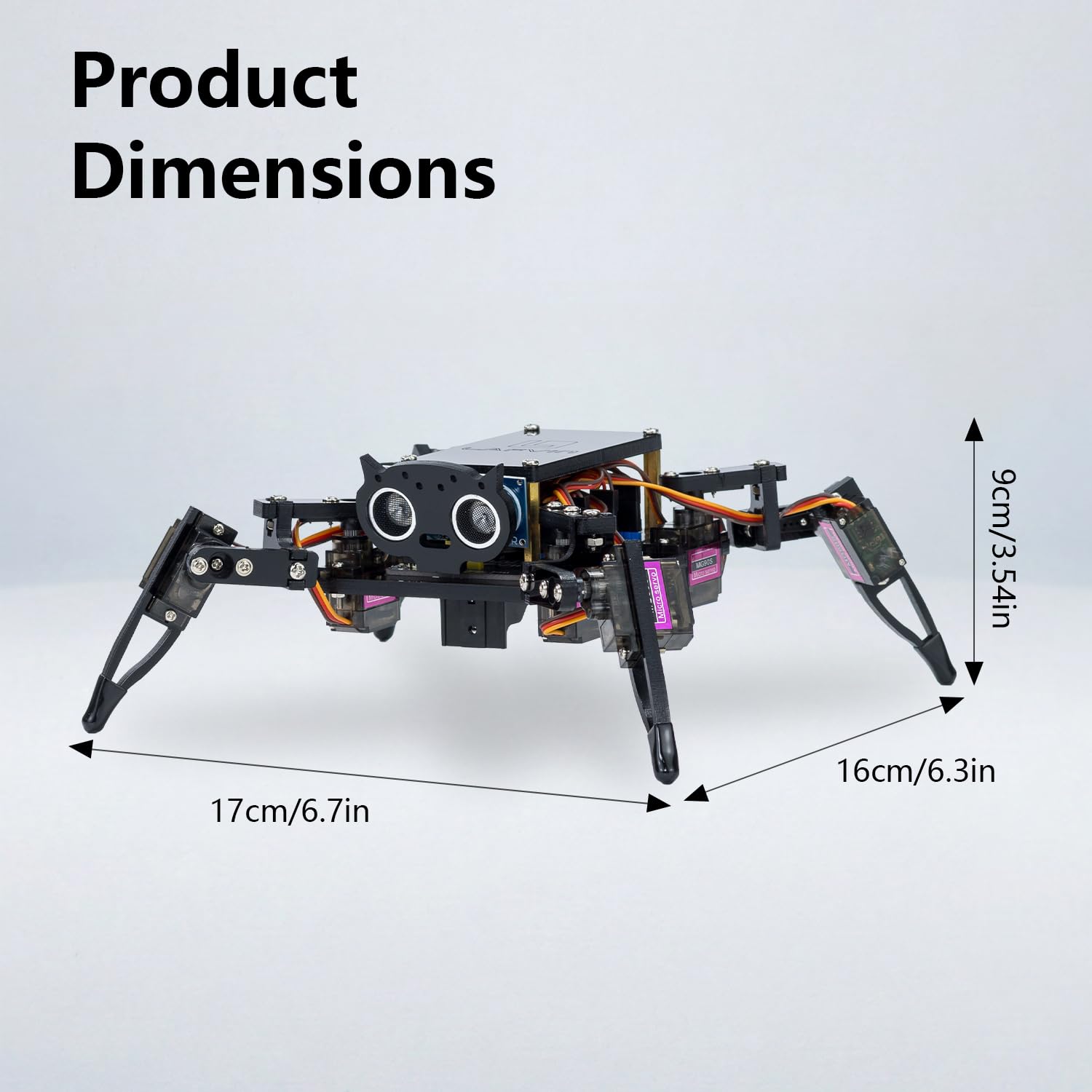 LAFVIN Zestaw robota pająka do ESP8266, czteronożny robot pająk z aplikacją i pilotem na podczerwień, robot programujący STEM Open Source