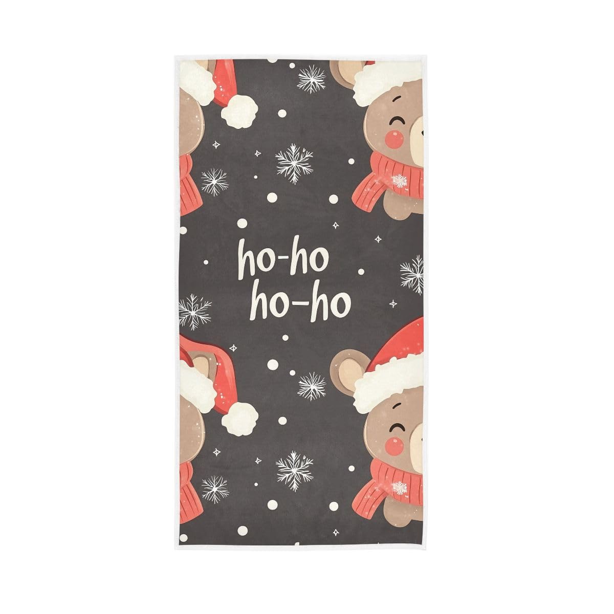 LSRCPD Cute Bear Snowflakes Christmas Hand Towels, Multipurpose Soft Towels for Bathroom, Gym, Hotel, Spa 15 x 30 Inches
