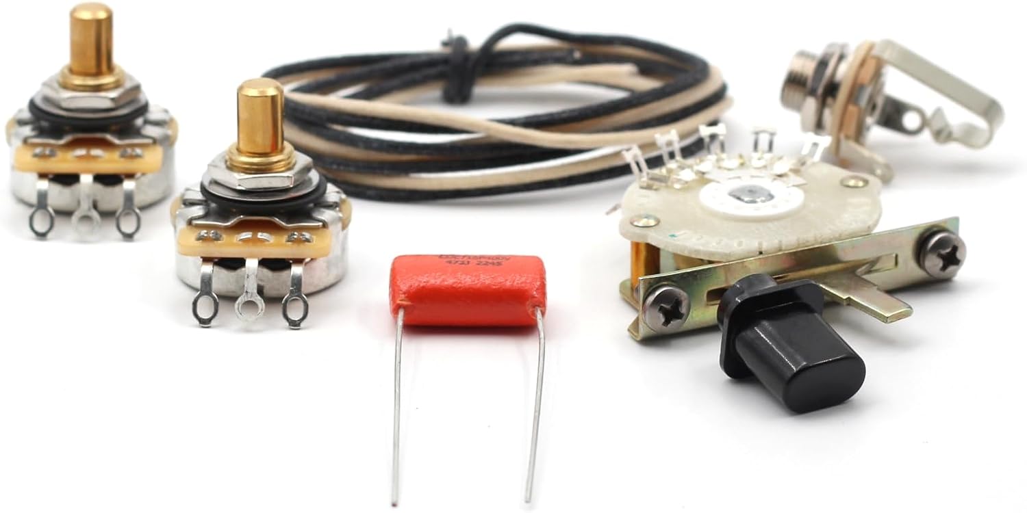 The Art Of Tone 4-way Telecaster Wiring Kit - Custom CTS 250k Potentiometers and Oak Grigsby 4 Way Switch