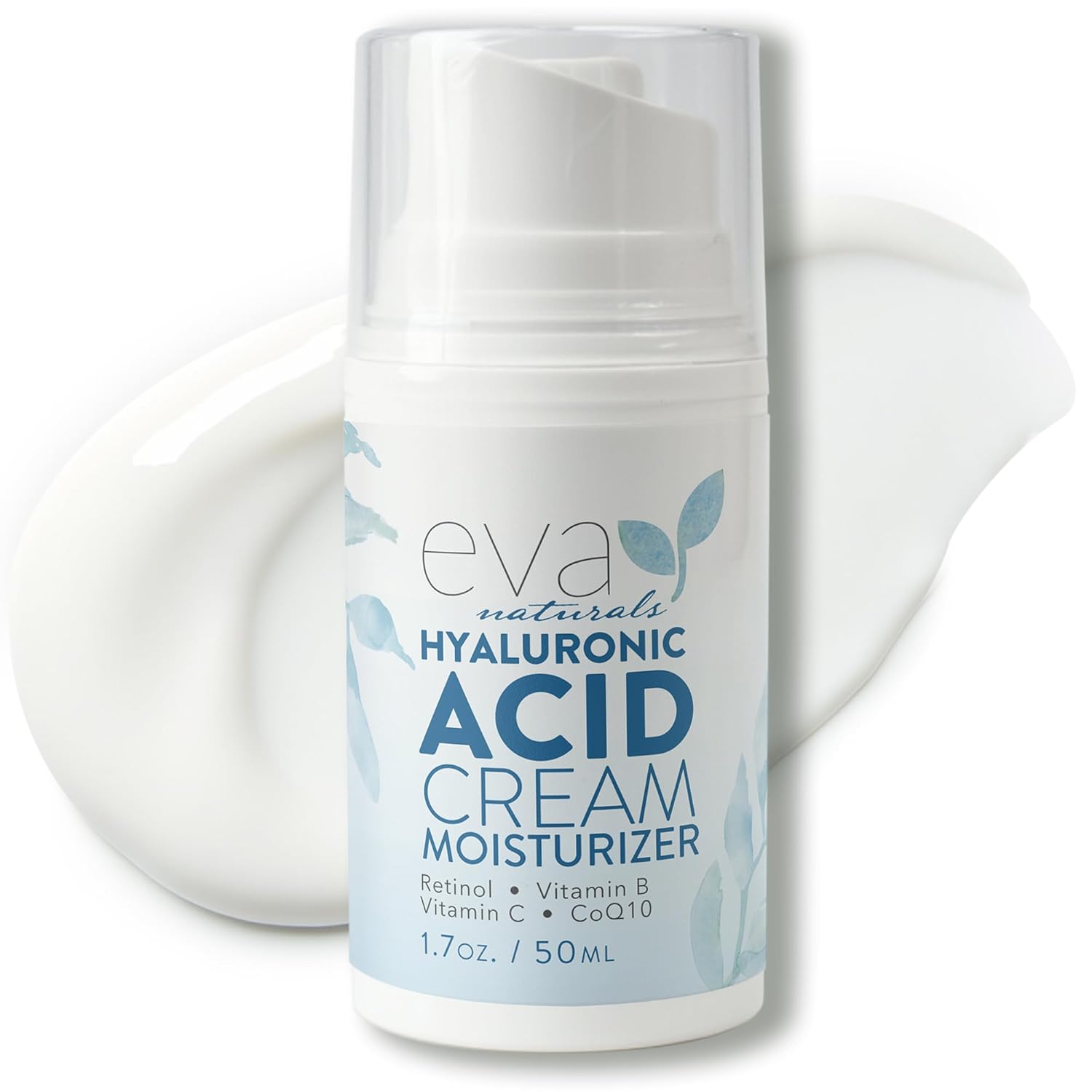 Eva Naturals Hydrating Face Cream with Hyaluronic Acid – Anti-Aging, Wrinkle Face Moisturizer for Women and Men, With Aloe Vera & Retinol For Face – Firming Day & Night Cream (1.7 Fl Oz) Eva Naturals Hydrating Face Cream with Hyaluronic Acid – Anti-Aging, Wrinkle Face Moisturizer for Women and Men, With Aloe Vera & Retinol For Face – Firming Day & Night Cream (1.7 Fl Oz)