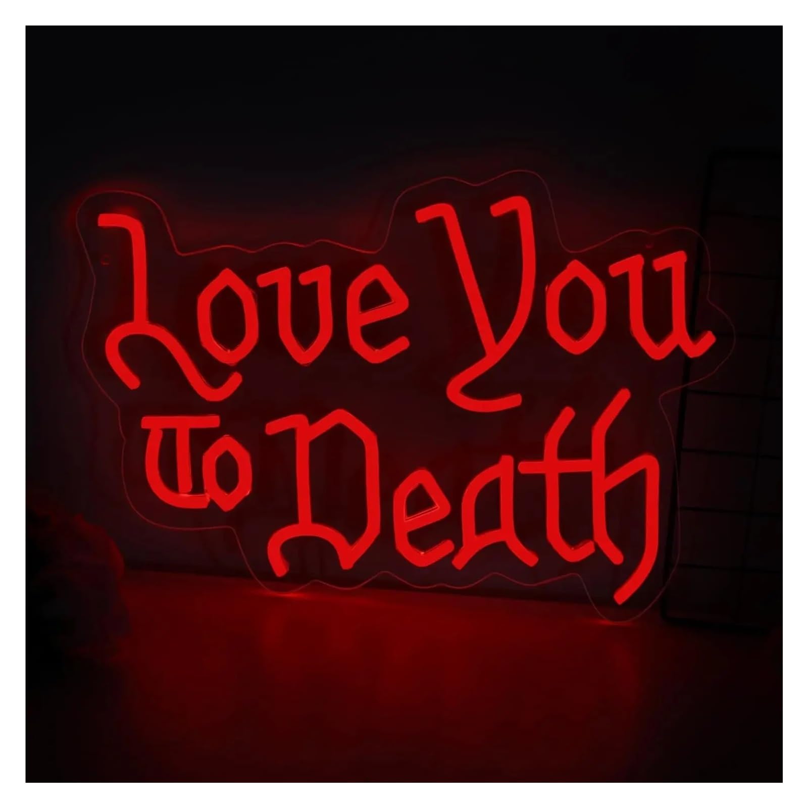 SHOUXI Sign Lamp Love You to Death Neon Sign Dimmable Light USB Powered for Room Engagement Party Wedding Wedding Art Decor 40cmx28.5cm