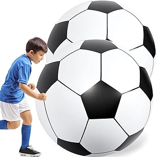 2 Pcs 3 Feet Giant Inflatable Soccer Ball Large Inflatable Football Inflatable Sports Balls Giant Beach Balls Beach Pool Party Toys for Outdoor Activity Games Sports Themed Birthday Party Decorations