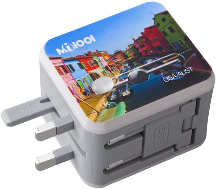 Universal International Travel Power Adapter W/Smart High Speed 2.4A 2xUSB Wall Charger, Worldwide AC Outlet Plugs Adapters for Europe, UK, US, AU, Asia EU&150+Countries for iPhone,Android Phones and