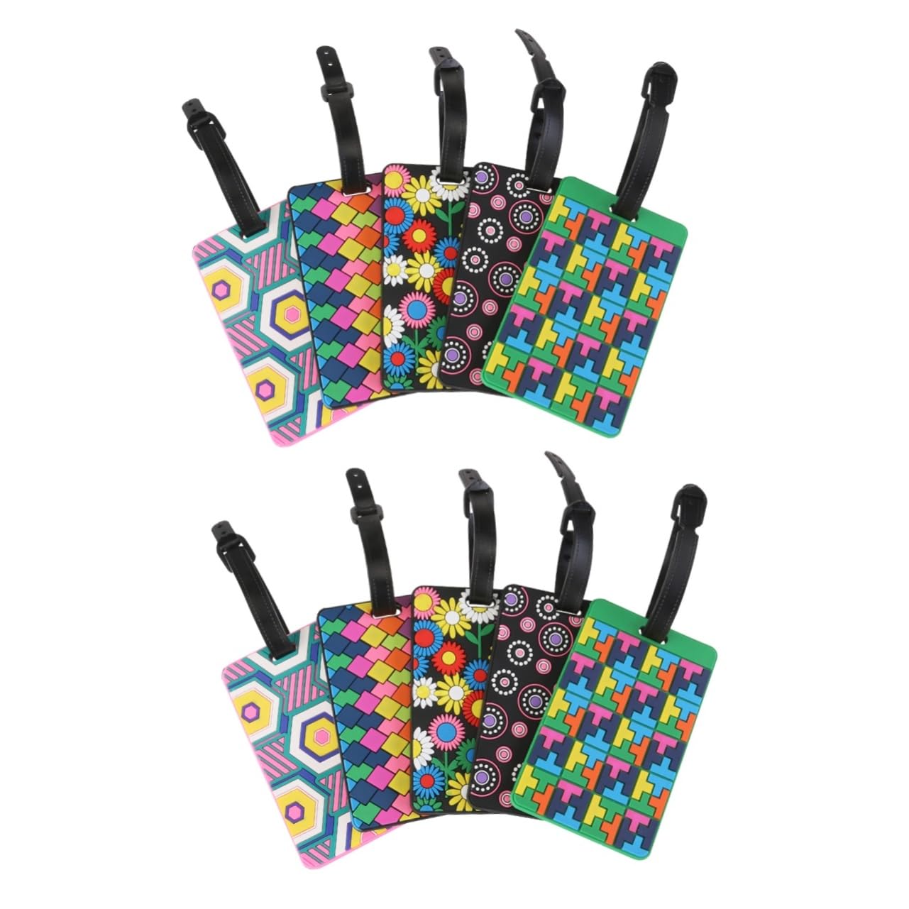 PACKOVE 2 Set Di Porta Etichette Per Bagagli Da Viaggio Etichette Personalizzate Per Valigie Etichette Robuste in Silicone Per Bagagli 5 Pezzi*2