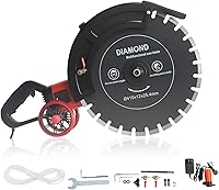 NuBusno 16" 4000W Electric Wet/Dry Concrete Saw with Water Pump & 16.4ft Hose - 6.5" Depth Cutter for Brick, Granite, Walls