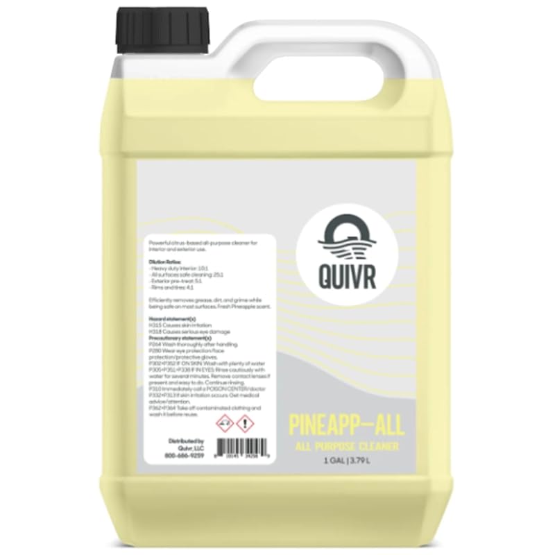 QUIVR PineApp-ALL APC Citrus All-Purpose Cleaner 128oz. – Professional Strength Interior & Exterior Heavy-Duty Cleaning Concentrate for Plastics, Vinyl, Fabric, Rims & Panels 128 Fl Oz (Pack of 1)